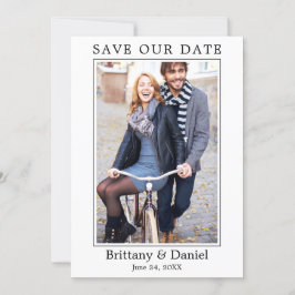 Modernes, einfaches Minimalistisches Foto Rette un Save The Date