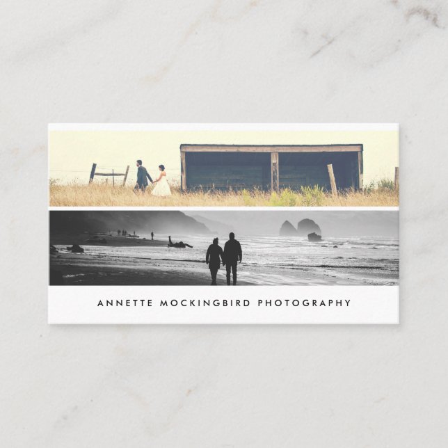 Modernes einfaches Minimalistisches Foto zwei der Visitenkarte (Vorderseite)