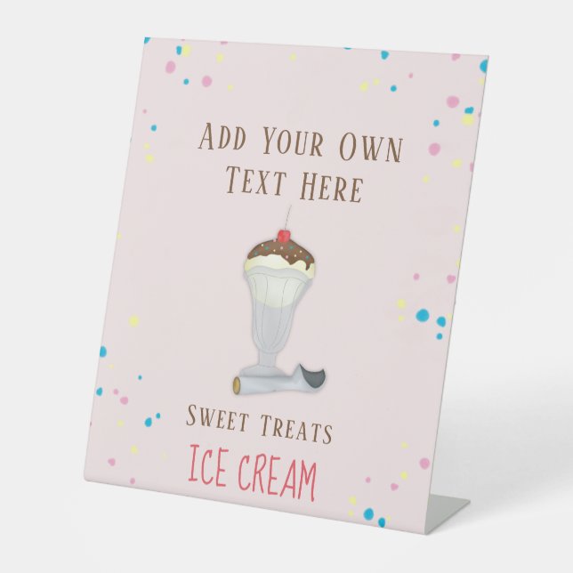 Modernes, einfaches Minimalistisches Ice Restauran Sockelschild (Vorderseite)