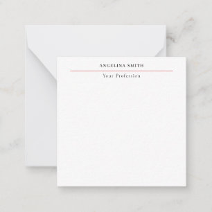 Modernes Einfaches Minimalistisches Weiß Rotes Pro Mitteilungskarte