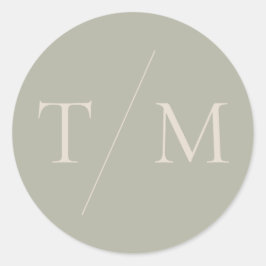 Modernes einfaches Monogram Sage Mix & Match Weddi Runder Aufkleber