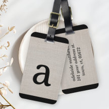 Modernes, einfaches Monogramm, Anfangsbeige