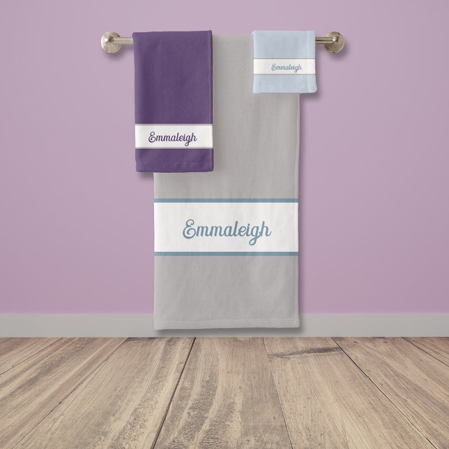 Modernes einfaches Monogramm Badhandtuch Set (Von Creator hochgeladen)