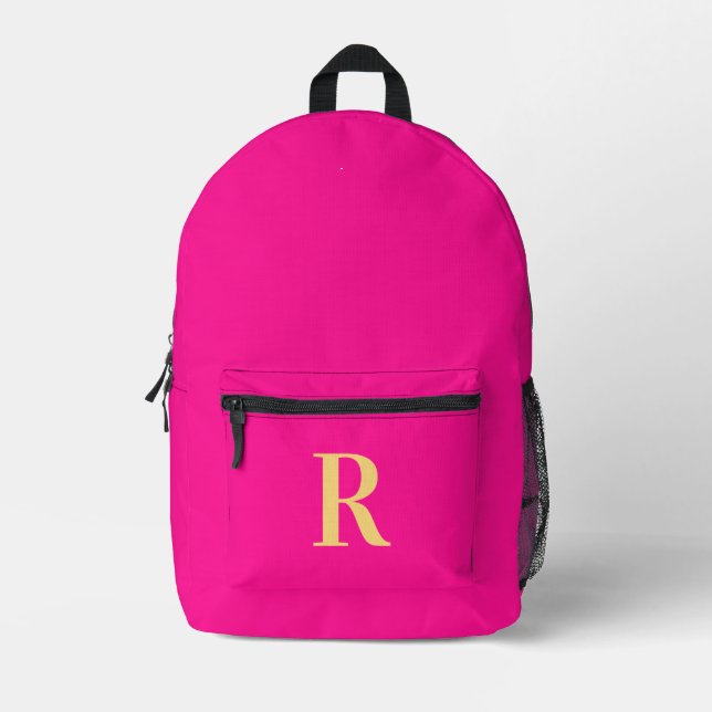 Modernes einfaches Monogramm Bedruckter Rucksack (Vorderseite)