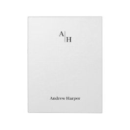 Modernes einfaches Monogramm, erstes Notepad Notizblock