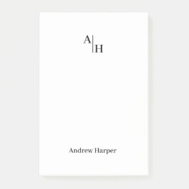 Modernes einfaches Monogramm, erstes Notepad Post-it Klebezettel