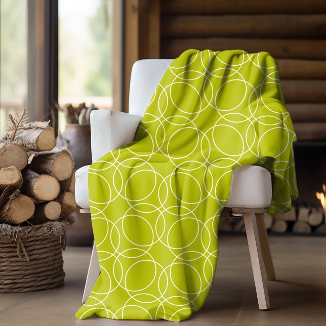 Modernes, einfaches Muster Fleecedecke (fleece blanket with circle pattern in light green)