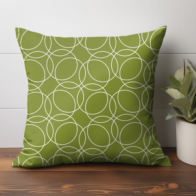 Modernes, einfaches Muster Kissen (circle pattern throw pillow in green)