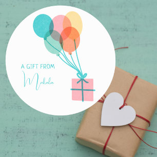 Modernes, einfaches Niedliches Personalisiertes Ge Runder Aufkleber