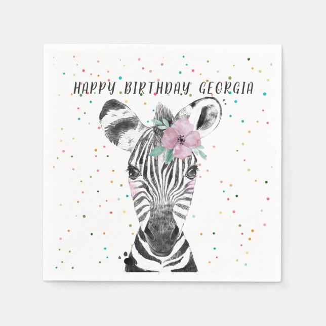 Modernes einfaches Party Tier Geburtstag Personali Serviette (Vorderseite)