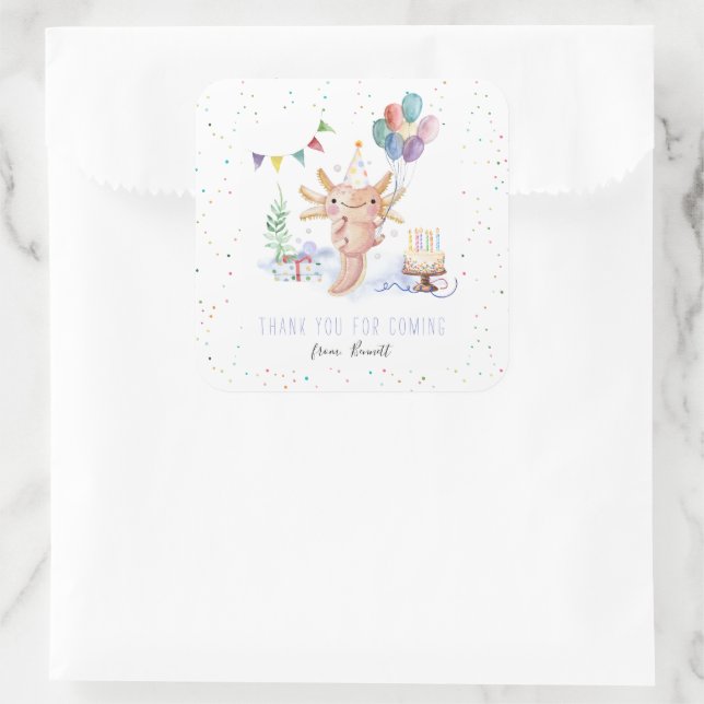 Modernes, einfaches Party-Tier Vielen Dank klassis Quadratischer Aufkleber (Tasche)