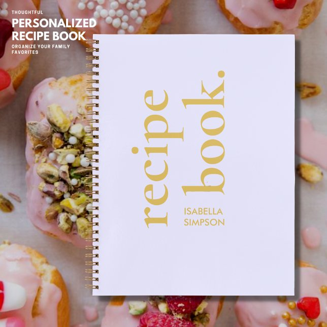 Modernes, einfaches Rezept für Lilac und Gold Mono Notizbuch (Von Creator hochgeladen)