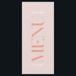 Modernes einfaches rosa Edge Wedding Menu Menükarte<br><div class="desc">Dieses Hochzeitsmenü in hellrosa Farben wird für moderne Hochzeiten großartig sein. Auf der Vorderseite der Karte befinden sich fett formatierte Buchstaben. Die Speisekarte ist doppelseitig, und die Liste der Geschirr auf der Rückseite kann bearbeitet werden. Sie können dieses Menü mit den Namen und dem Datum der Veranstaltung personalisieren. Sie können...</div>