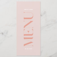 Modernes einfaches rosa Edge Wedding Menu