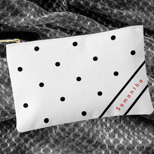Modernes, einfaches Schwarz-Polka-Dot-Muster Zubehörtasche