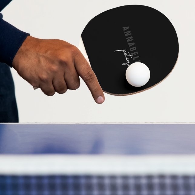 Modernes einfaches Schwarz-Weiß-Minimal-Skript Tischtennis Schläger (InSitu)