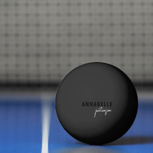 Modernes einfaches Schwarz-Weiß-Minimal-Skript Tischtennisball