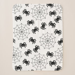 Modernes, einfaches Schwarz-Weiß-Spione Halloween Sherpadecke