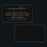 Modernes, einfaches Script-Abend-Event-Ticket lade Visitenkarte<br><div class="desc">Moderne Einfache Script Abend Event Ticket Einladungen,  perfekt für eine stilvolle Hochzeitsfeier.</div>