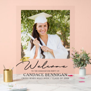 Modernes, einfaches Script Graduate Welcome Foto Acrylschild