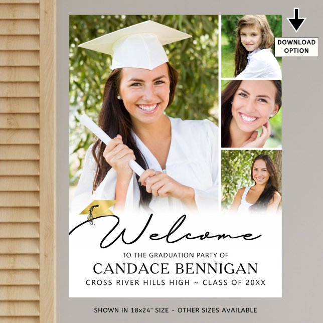 Modernes einfaches Script Graduate Willkommen 4 Fo Poster (Von Creator hochgeladen)