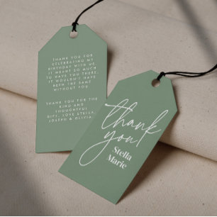 Modernes, einfaches Skript nur grün Vielen Dank Geschenkanhänger