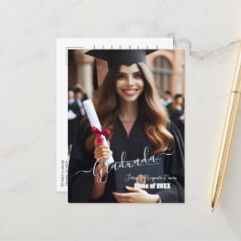 Modernes, einfaches Spanisches Foto Script Grad Ei Ankündigungspostkarte
