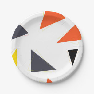 Modernes, einfaches, spielerisches geometrisches M Pappteller