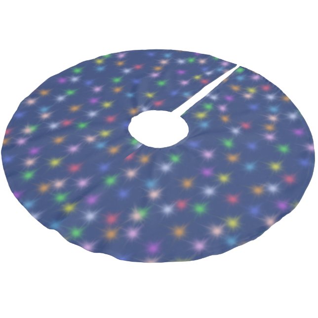 Modernes Einfaches Sterngefälle farbenfrohe Galaxi Polyester Weihnachtsbaumdecke (Schrägansicht)