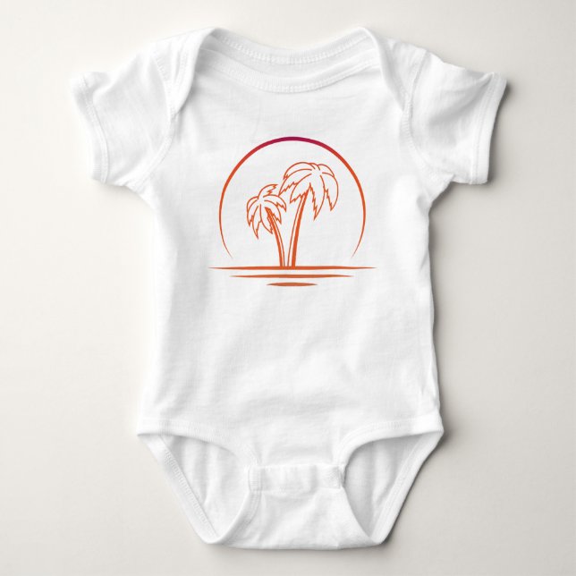 Modernes, einfaches Sunset Baby Strampler (Vorderseite)
