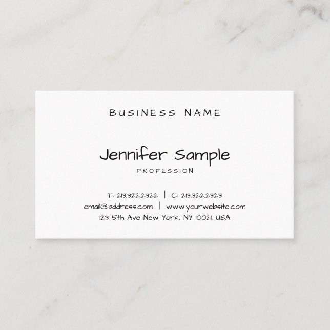 Modernes einfaches Template Elegantes handgeschrie Visitenkarte (Vorderseite)