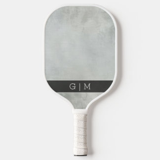 Modernes, einfaches, texturiertes Monogramm Pickleball Schläger