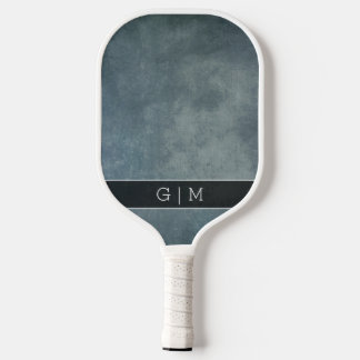 Modernes, einfaches, texturiertes Monogramm Pickleball Schläger