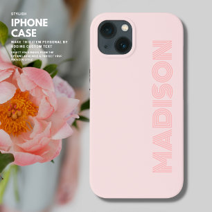 Modernes, einfaches, trendy Hübsch Blush Monogramm Case-Mate iPhone Hülle
