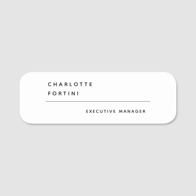 Modernes, einfaches trendy Minimalistisch Namensschild (Vorderseite)