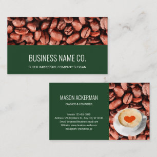 Modernes, einfaches und elegantes Café mit Kaffee Visitenkarte