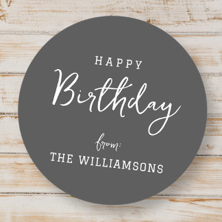 Modernes, einfaches und glückliches Geburtstagsgru Runder Aufkleber