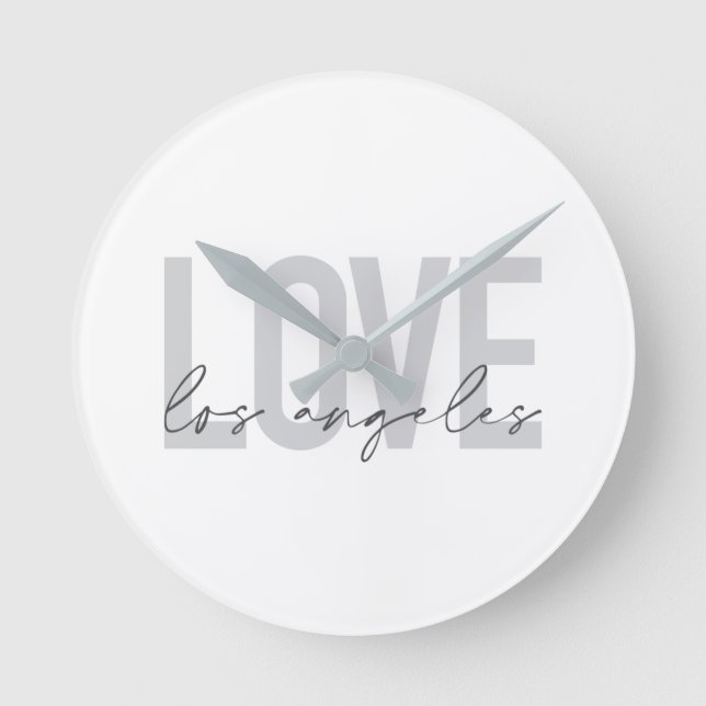 Modernes, einfaches, urbanes Design der Liebe Los  Runde Wanduhr (Vorderseite)