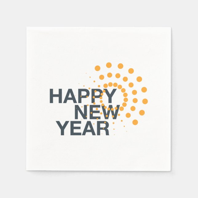 Modernes, einfaches, urbanes Design "Happy New Yea Serviette (Vorderseite)