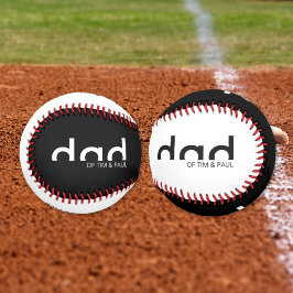 Modernes, einfaches Vater-Design mit Kindernamen Baseball