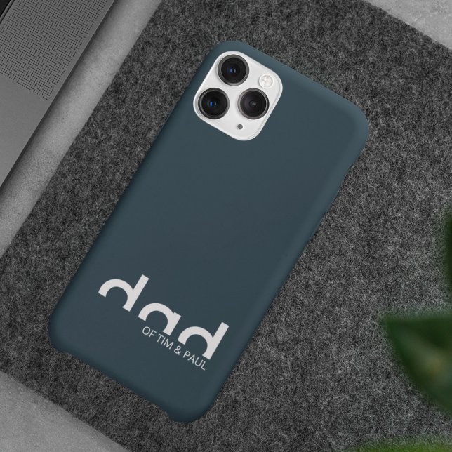 Modernes, einfaches Vater-Design mit Kindernamen Case-Mate iPhone Hülle (Von Creator hochgeladen)