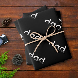 Modernes, einfaches Vater-Design mit Kindernamen Geschenkpapier Set