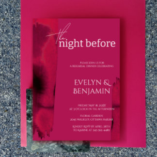 Modernes, einfaches Viva Magenta Probe Dinner Einladung