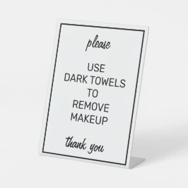 Modernes, einfaches, weißes Makeutuchtuchzeichen Sockelschild