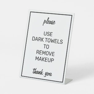 Modernes, einfaches, weißes Makeutuchtuchzeichen Sockelschild