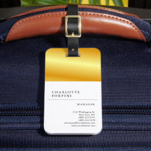 Modernes, einfaches Weißgoldfarben-Minimalistisch Gepäckanhänger