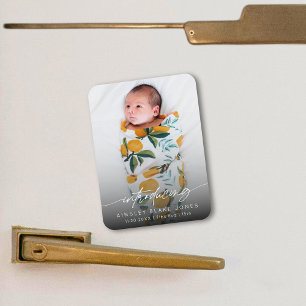Modernes Einführen des Neugeborenen-Fotos Elegante Magnet
