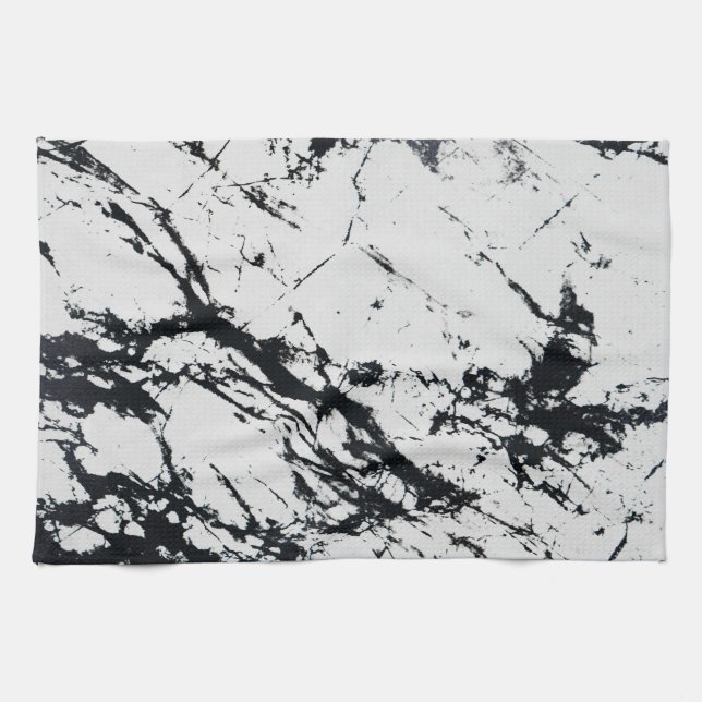 Modernes, einzigartiges Muster aus weißem, schwarz Geschirrtuch (Horizontal)