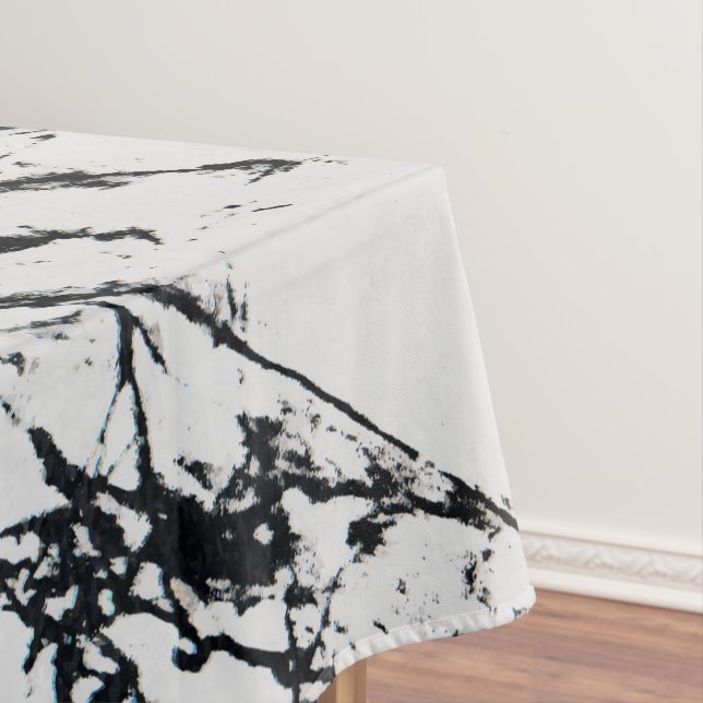 Modernes, einzigartiges Muster aus weißem, schwarz Tischdecke (Beispiel)