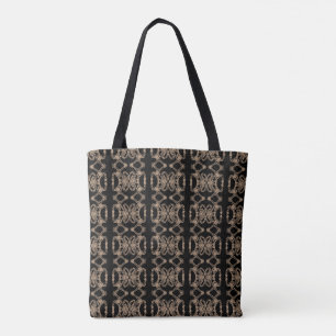 Modernes, einzigartiges Schwarz-Beige-Formmuster Tasche